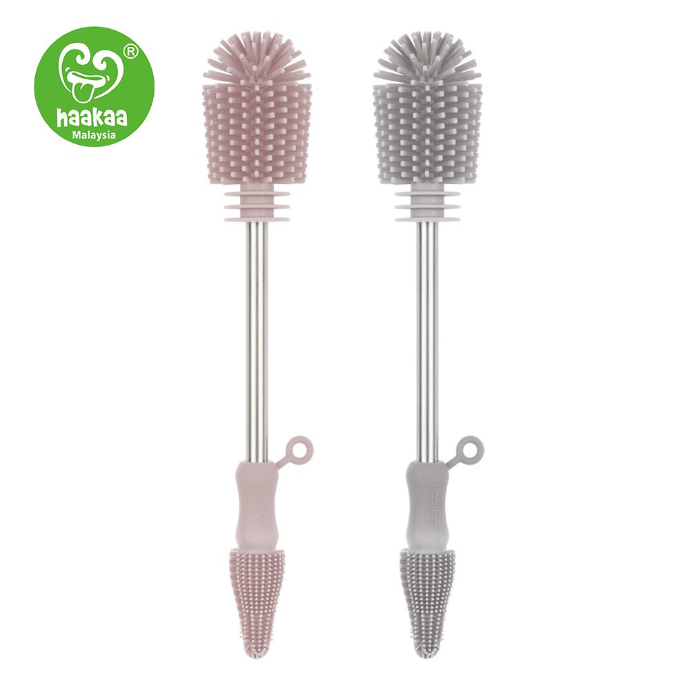 Haakaa Double-Ended Silicone Cleaning Brush - (Suva GreyBlush) (Copy)